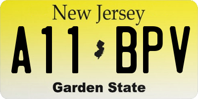 NJ license plate A11BPV