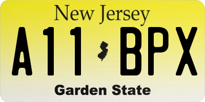 NJ license plate A11BPX