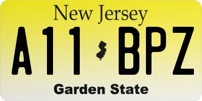 NJ license plate A11BPZ