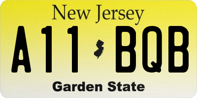 NJ license plate A11BQB