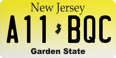 NJ license plate A11BQC