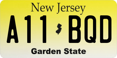 NJ license plate A11BQD