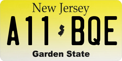 NJ license plate A11BQE