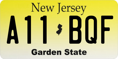 NJ license plate A11BQF