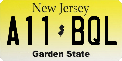 NJ license plate A11BQL