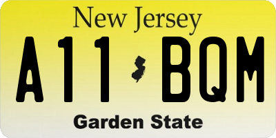 NJ license plate A11BQM