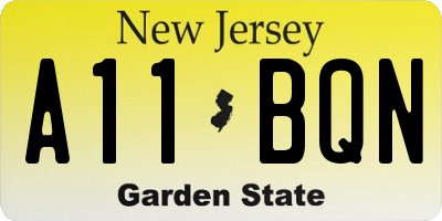 NJ license plate A11BQN