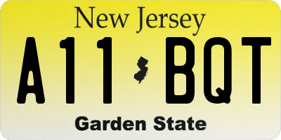 NJ license plate A11BQT