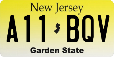 NJ license plate A11BQV