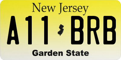 NJ license plate A11BRB