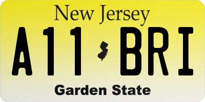 NJ license plate A11BRI