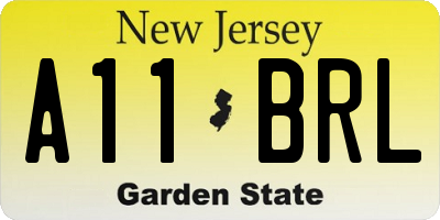 NJ license plate A11BRL
