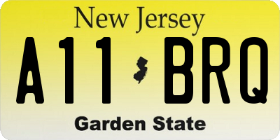 NJ license plate A11BRQ