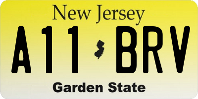 NJ license plate A11BRV