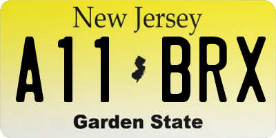 NJ license plate A11BRX