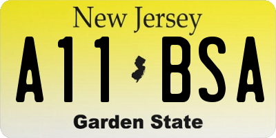 NJ license plate A11BSA