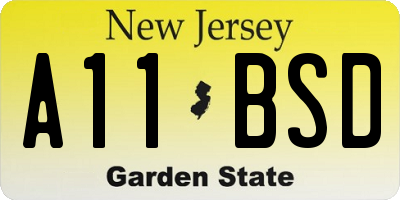 NJ license plate A11BSD