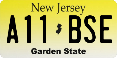 NJ license plate A11BSE