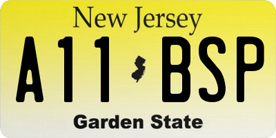 NJ license plate A11BSP