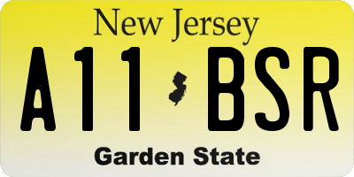 NJ license plate A11BSR