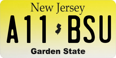 NJ license plate A11BSU