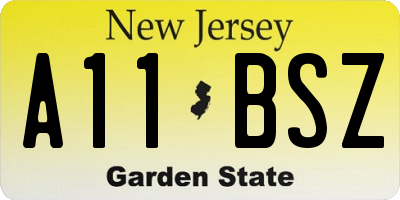 NJ license plate A11BSZ