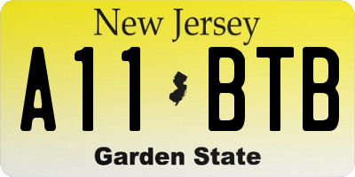 NJ license plate A11BTB