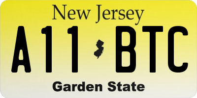NJ license plate A11BTC