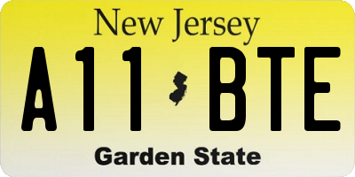 NJ license plate A11BTE