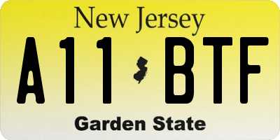 NJ license plate A11BTF