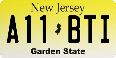 NJ license plate A11BTI