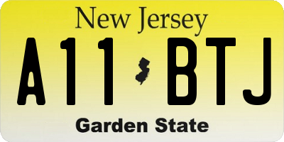 NJ license plate A11BTJ