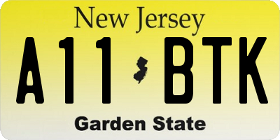 NJ license plate A11BTK