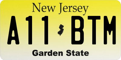 NJ license plate A11BTM