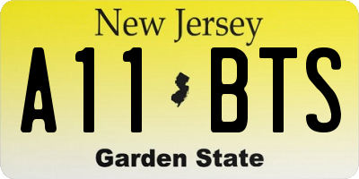 NJ license plate A11BTS