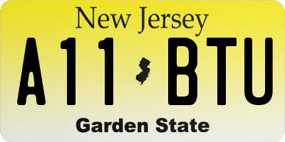 NJ license plate A11BTU