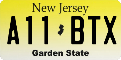 NJ license plate A11BTX