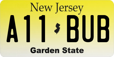 NJ license plate A11BUB