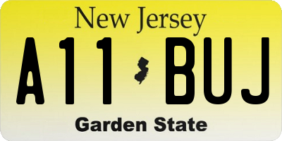 NJ license plate A11BUJ