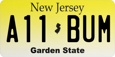 NJ license plate A11BUM