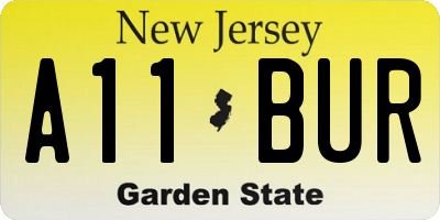 NJ license plate A11BUR