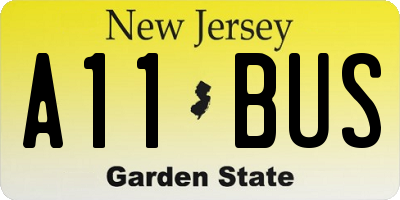 NJ license plate A11BUS