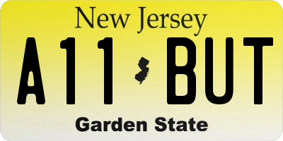 NJ license plate A11BUT