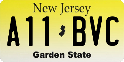 NJ license plate A11BVC