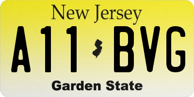 NJ license plate A11BVG