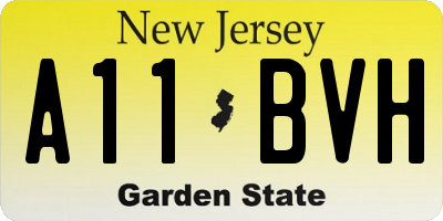 NJ license plate A11BVH