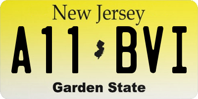 NJ license plate A11BVI