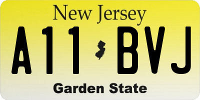 NJ license plate A11BVJ