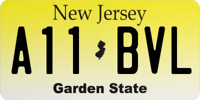 NJ license plate A11BVL