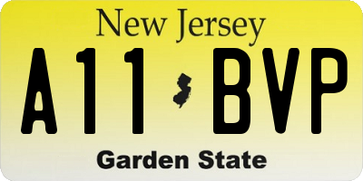 NJ license plate A11BVP